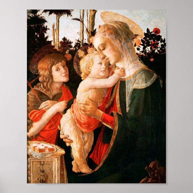 Poster Madonna et Enfant avec Saint Jean le Baptiste (Devant)