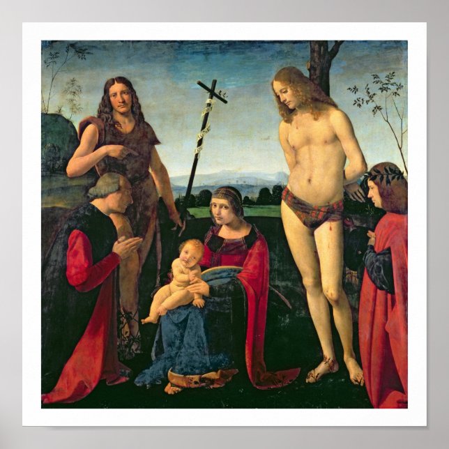 Poster Madonna et Enfant avec SS. John the Baptist et Se (Devant)