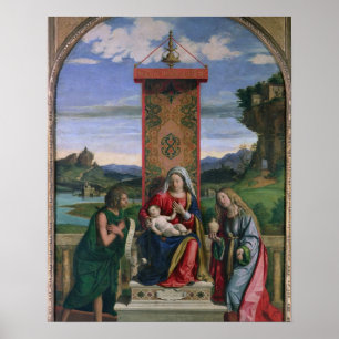 Poster Madonna et Enfant avec St Jean le Baptiste et Ma