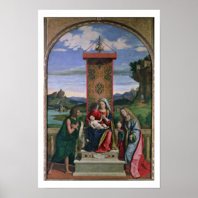 Poster Madonna et Enfant avec St Jean le Baptiste et Ma (Devant)