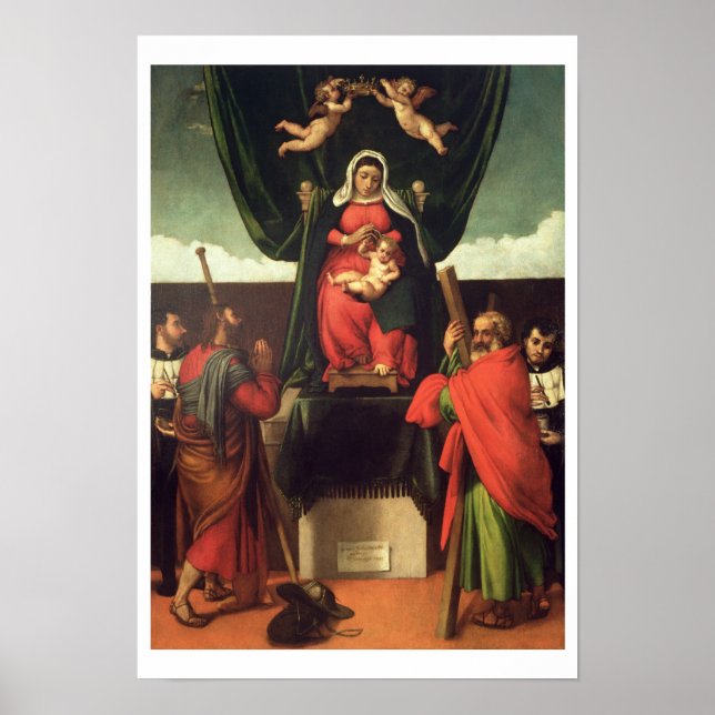 Poster Madonna et l'enfant avec quatre saints, 1546 (Devant)