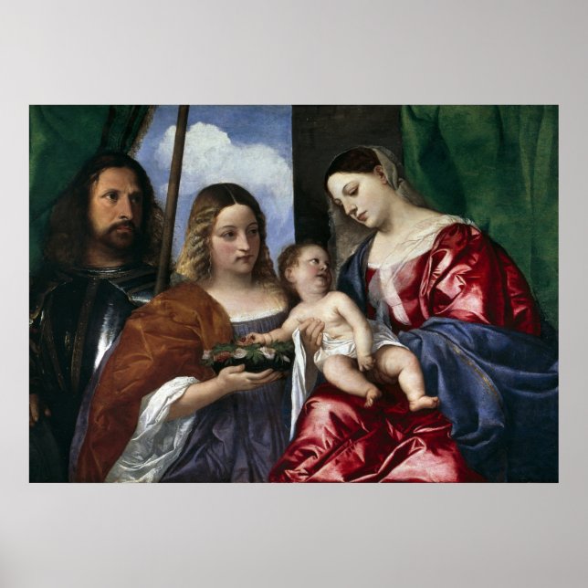 Poster Madonna et l'enfant avec Sts Dorothy et George (Devant)