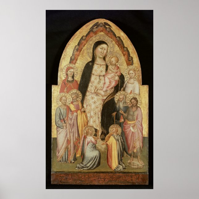 Poster Madonna et l'enfant intronisé (Devant)
