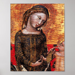 Poster MADONNA OF HUMILITY Détail par Vitale de Bologne