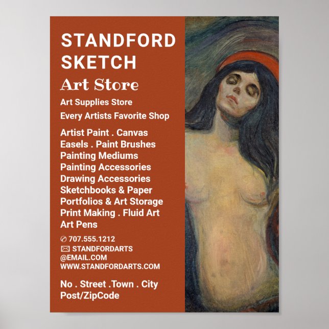 Poster Madonna Par Edvard Munch, Magasin De Fournitures D (Devant)
