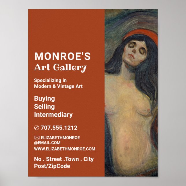 Poster Madonna Par Edvard Munch, Revendeur D'Art, Galerie (Devant)