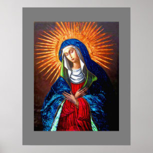 Poster Madonna Reine du Ciel sur dentelle