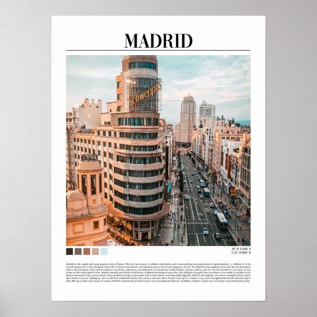Poster Madrid - Espagne (Devant)
