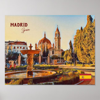 Poster Madrid Espagne Tourisme souvenir