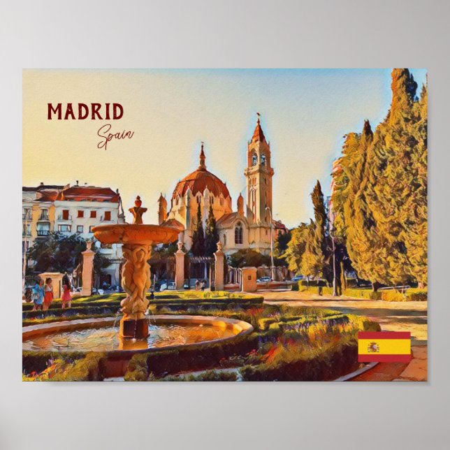 Poster Madrid Espagne Tourisme souvenir (Devant)