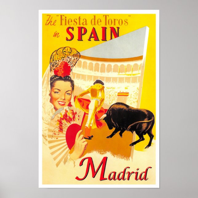 Poster Madrid Espagne voyage millésime (Devant)