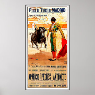 Poster Madrid, Plaza de toros, Espagne, corrida