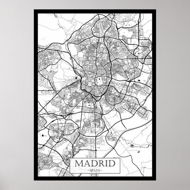 Poster Madrid Spain Map (Devant)