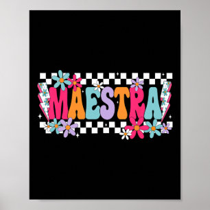 Poster Maestra Enseignante Espagnol Rentrée Scolaire Prem