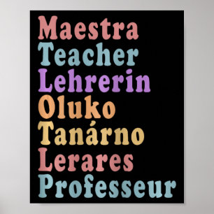 Poster Maestra Teacher - Noms d'enseignants dans différen