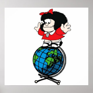 Poster mafalda au-dessus du monde