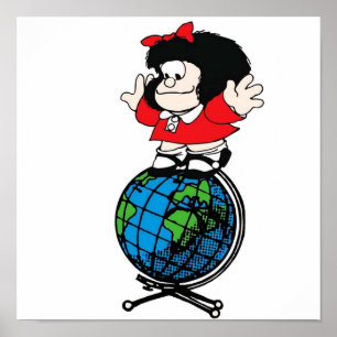 Poster mafalda au-dessus du monde