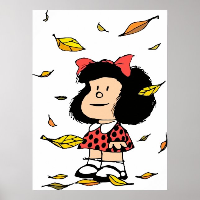 Poster Mafalda feuilles d'automne Quino Comic argentino (Devant)