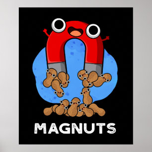Poster Mag-noix amusant pistolet à aimants foncé BG