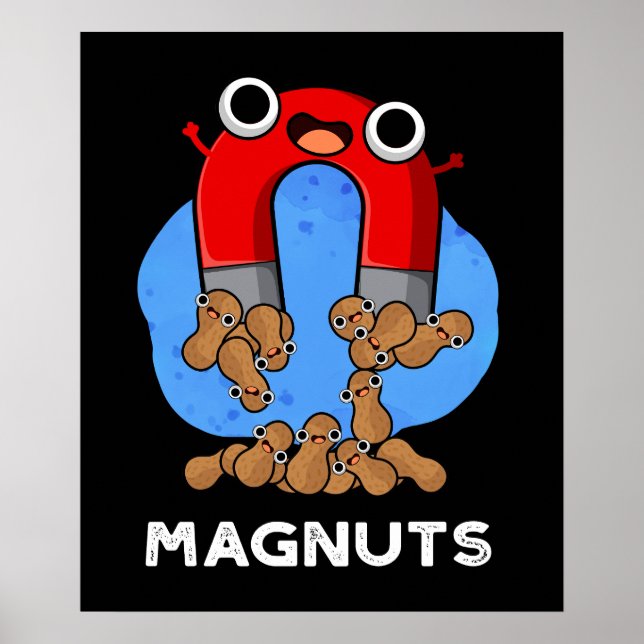 Poster Mag-noix amusant pistolet à aimants foncé BG (Devant)