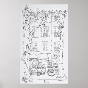 Poster Magasin d'alimentation   Rue Brea, Paris, France