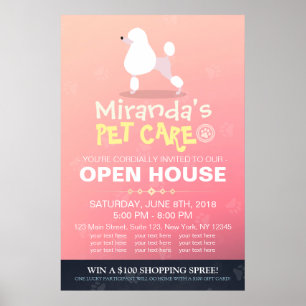 Poster Magasin d'animaux de compagnie de chien de caniche