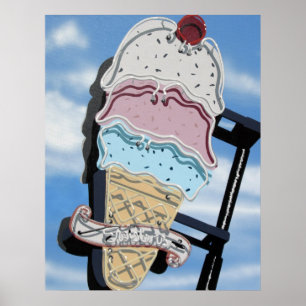 Poster Magasin de crème glacée de tornades sur l'affiche