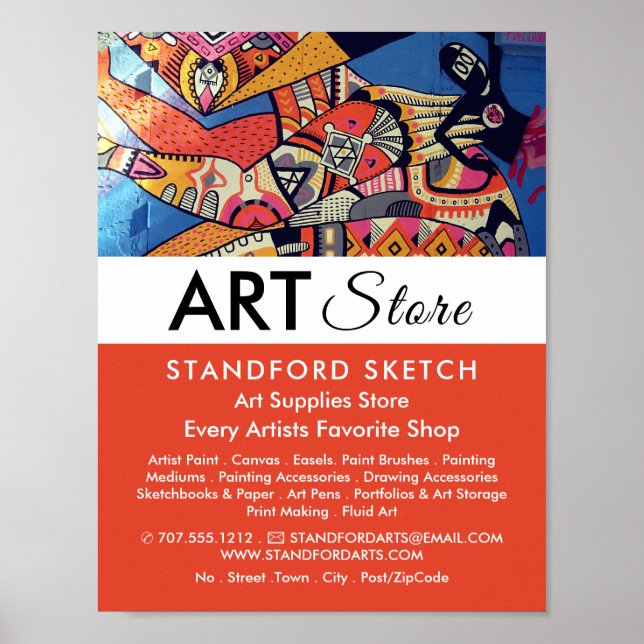 Poster Magasin de fournitures d'art et de graffitis Jazzy (Devant)