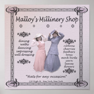 Poster Magasin de la Millinery de Malloy