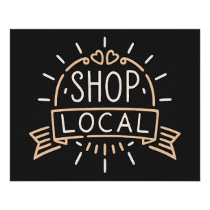 Poster Magasiner local rétro vintage foncé académies esth