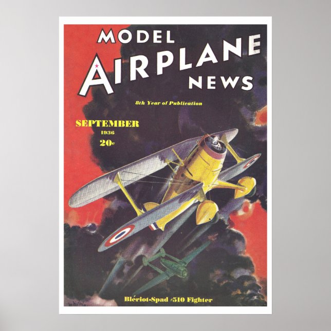 POSTER MAGAZINE 1936 : MODEL AIRPLANE NEWS (Devant)