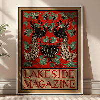 Magazine bord de lac vintage Art Nouveau Paons