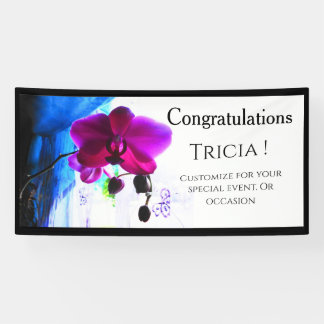 Poster, Magenta Orchidee, Farb-Hintergrundoptionen Banner