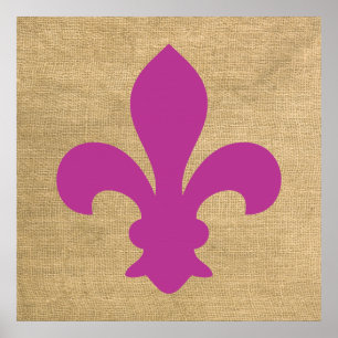Poster Magenta Parisien Ambiance Fleur de Lys