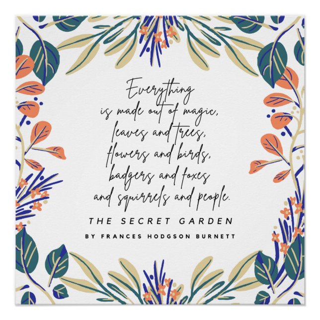Poster Magic Nature Secret Garden Citation de Hodgson Bur (Devant)