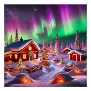Poster Magic Winter Wonderland : Village de Père Noël