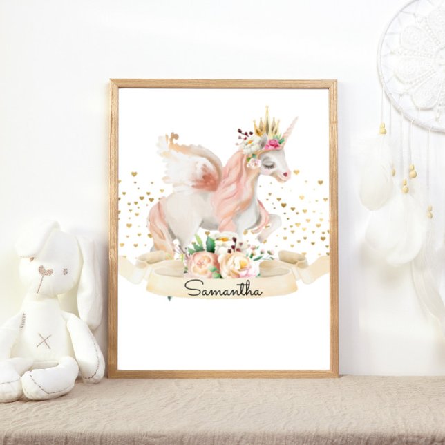 Poster Magical Creature Princess Licorne Fille Nursery  (Créateur téléchargé)