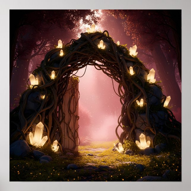 Poster Magical Crystal Gate in the Twilight Forest (Devant)
