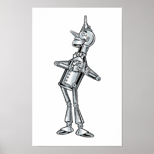 Poster Magicien d'Oz vintage, sourire heureux de Tinman a