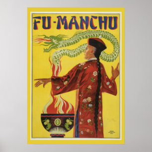 Poster Magicien vintage Fu Manchu