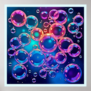 Poster Magie de bulle rose pourpre