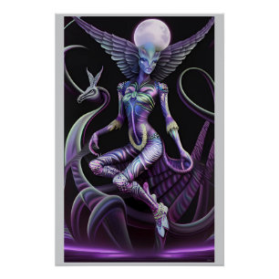 Poster Magie de minuit de la demoiselle lunaire