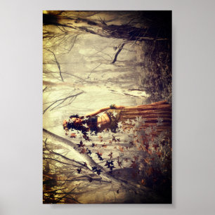 Poster Magie Nature Esprit Femme, Automne Feuilles Art