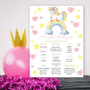 Poster Magie Unicorne Premier anniversaire Jalon Annivers
