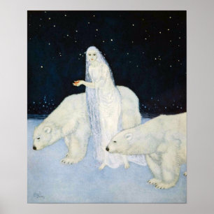Poster magique de l'ours polaire en hiver Imprimer