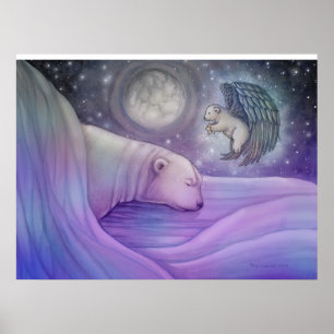 Poster magique Ours polaire et Ange