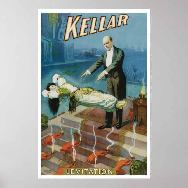 Poster magique vintage, Magicien Harry Kellar (Devant)