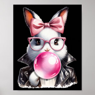 Poster Magnifique Bunny de Pâques de 50 rétro soufflant d