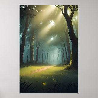 Poster magnifique chemin forestier