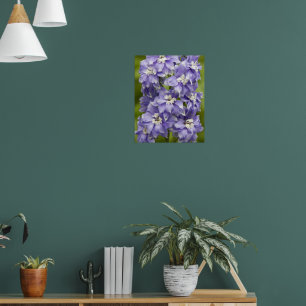 Poster Magnifique Delphinium Violet Floral Photographique